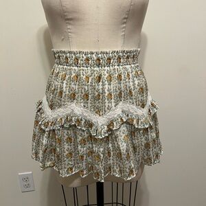 LoveShackFancy silk mini skirt size small